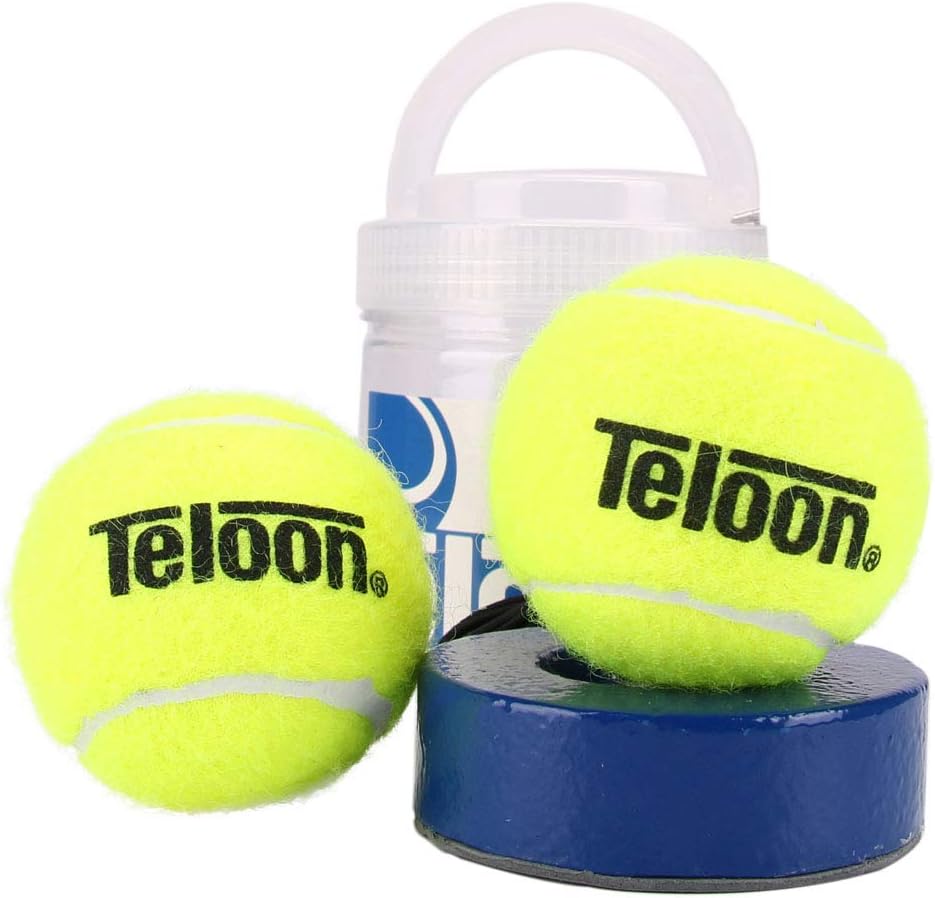 Teloon springen Tennis Trainer Rebound Ball Iron Base Tennis Training Tool，2.35LB Weight Heavy with 2PCS Replaceable String Self-Study Rebound Ball Baseboard Sparring Device : Sports & Outdoors