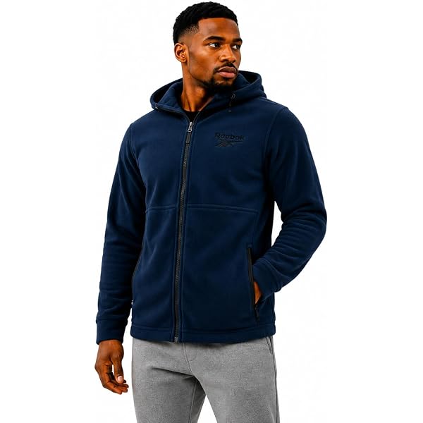 Reebok Mens Jacket - Water Resistant Zip Up Sherpa Fleece Lined