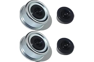 LUXTRKSTO 2PCS 2.72" Trailer Hub Dsut Cap,Trailer Axle Wheel Bearing Dust Cap Cup Grease Cover with 2 Rubber Plugs,Hub Dust Caps for Most 7000 to 8000 Pound Axles Dexter EZ Lube Trailer Camper RV