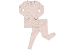 AVAUMA Baby Boy Girl Pajama Set 6M-7T Kids Cute Toddler Snug fit Flower Pattern Design Pjs Cotton Sleepwear Ruffled Shirring