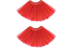 Century Star 2 Pack 4 Layers Tutu for Toddler Girls Tulle Ballet Dance Skirts Princess Kids Dress up Birthday Party 2-8 Years
