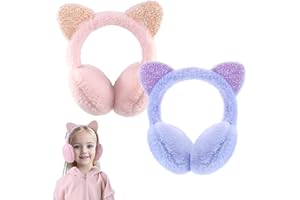 mitumomo Kids Ear Muffs, Winter Earmuffs Warm Girls, Adjustable Furry Plush Earmuff, Ear Warmers Children Earmuffs Winter Out