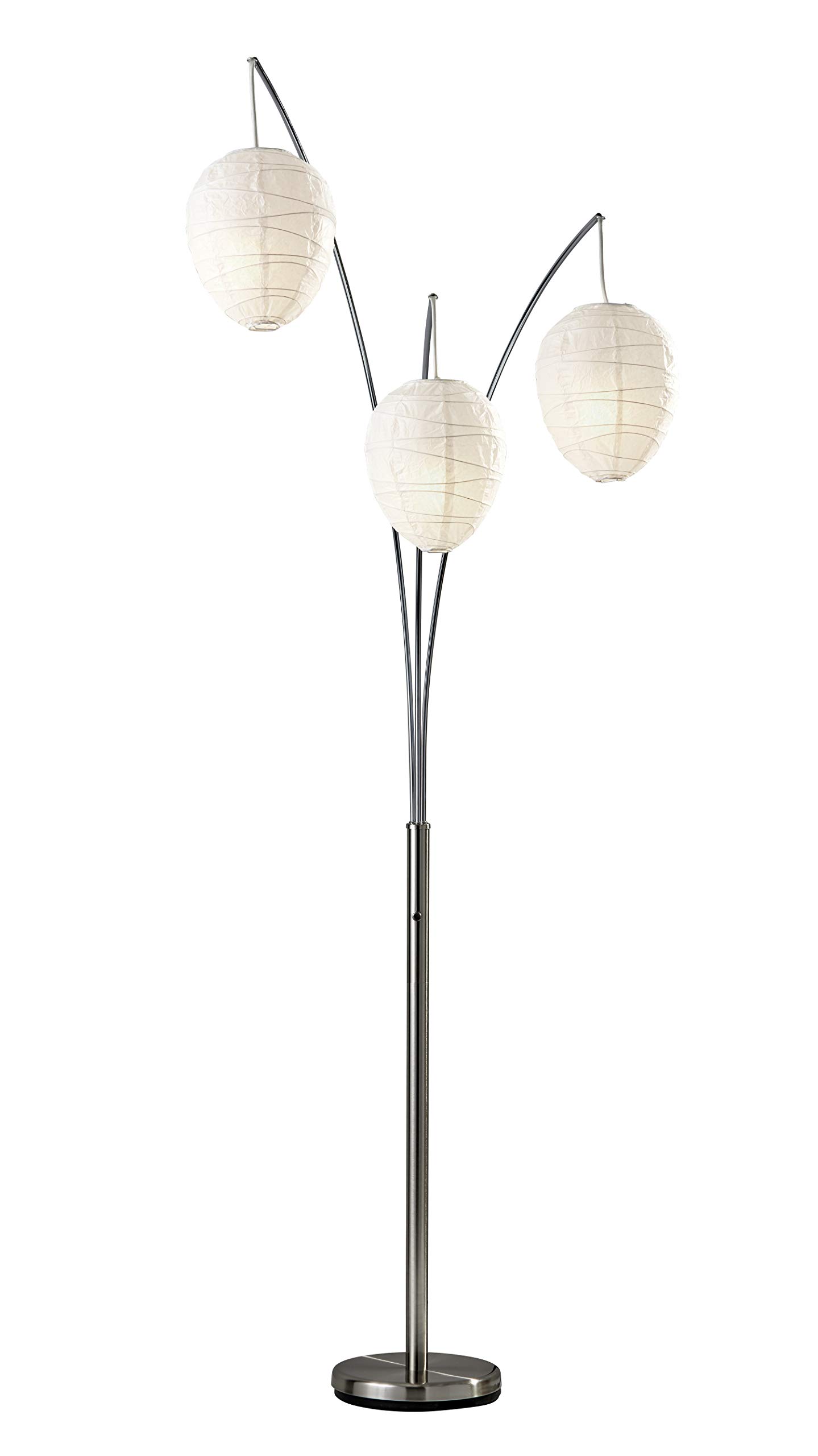 Adesso Home 4108-22 Transitional Three Light Floor Lamp from Belle Collection in Pwt, Nckl, B/S, Slvr. Finish, 46.00 inches, Brushed Steel