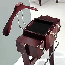 MLIKYRGK Wood Men Suit Valet Stand, with Belt Hooks