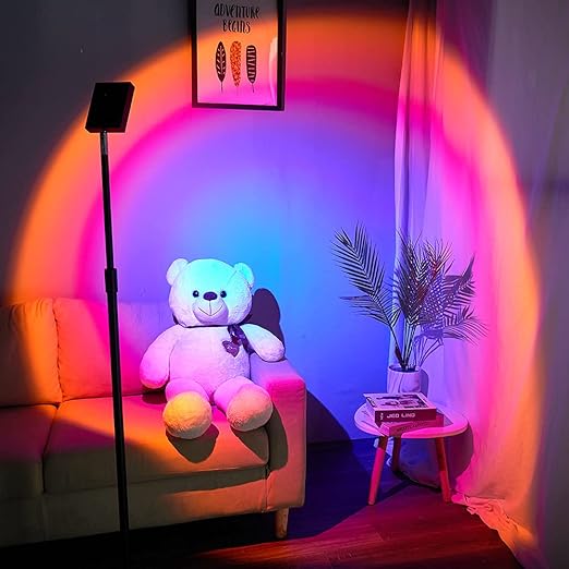 Amazon 21最新版 Greensun サンセットライト 投影ランプ プロジェクションランプ Ledフロアスタンド プロジェクションサンセットレインボー 高輝度 部屋インテリア 北欧 Led おしゃれ 間接照明 撮影 パーティー 宴会に適用 写真撮りライト パープル Neverland