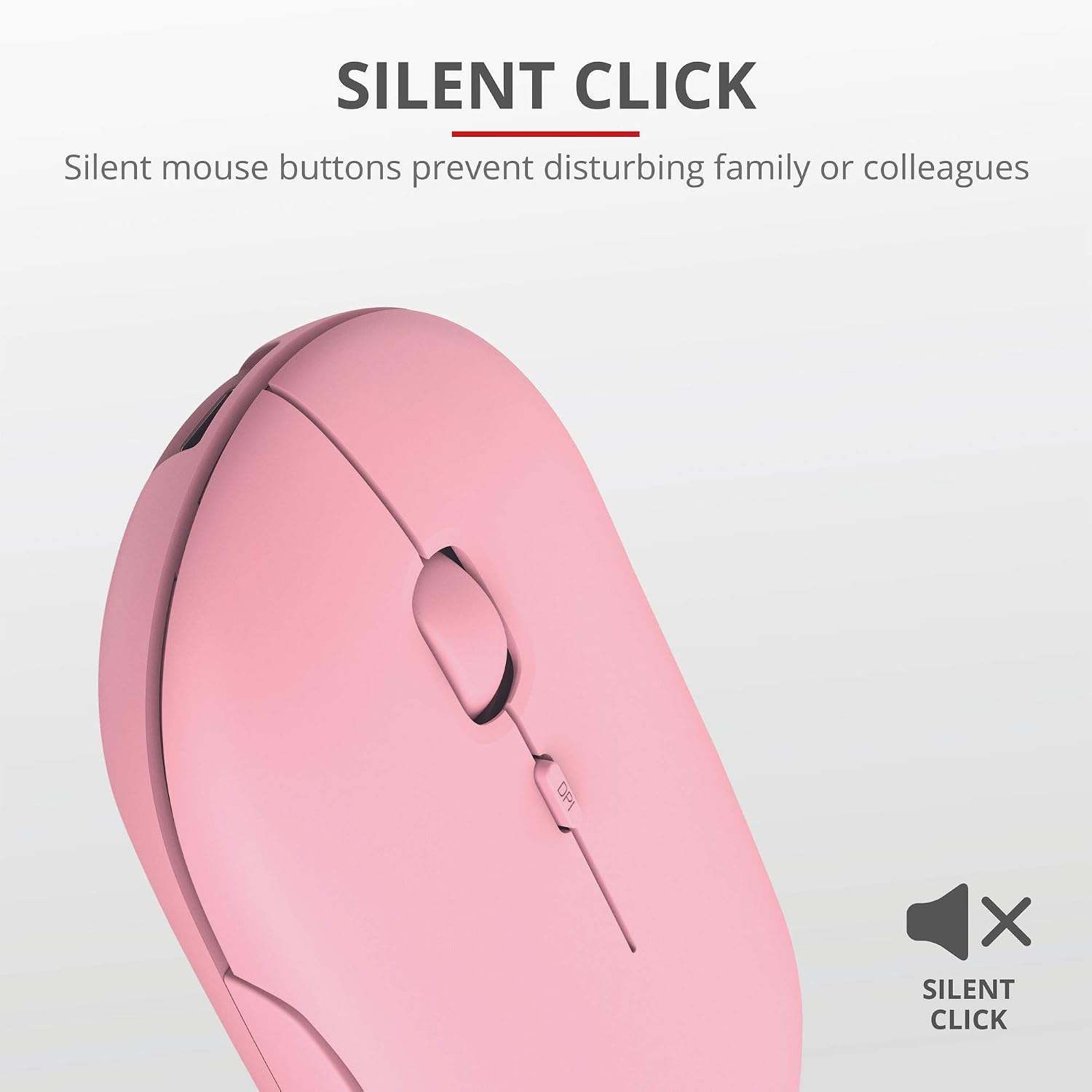 Trust Puck Wireless Mouse, Bluetooth or 2.4 GHz with USB Mini-Receiver, Rechargeable Battery, Silent Clicks, DPI Button - Image 4