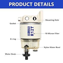 AUIVERED R12T Marine Fuel Water Separator Kit, 10