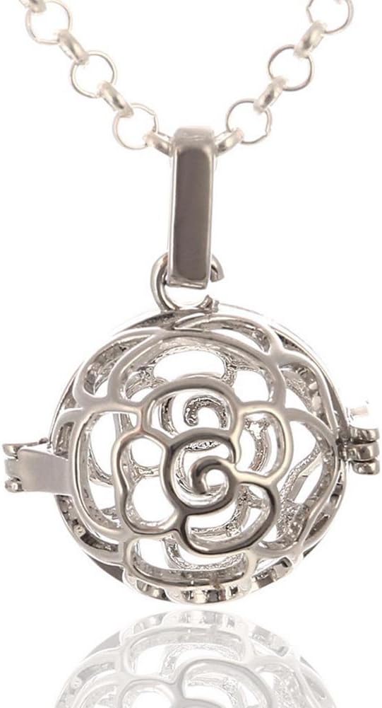 Lefan Rose Cage Chime Ball Pendant Musical Pregnancy Belly Necklace Harmony Mexican Bola Necklace
