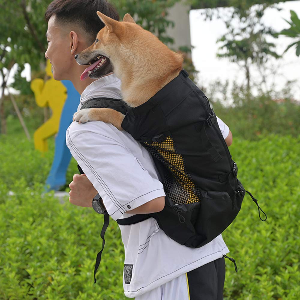 Woolala Dog Backpack with Waterproof Lining Travel Bag for Small Pets - Black XL