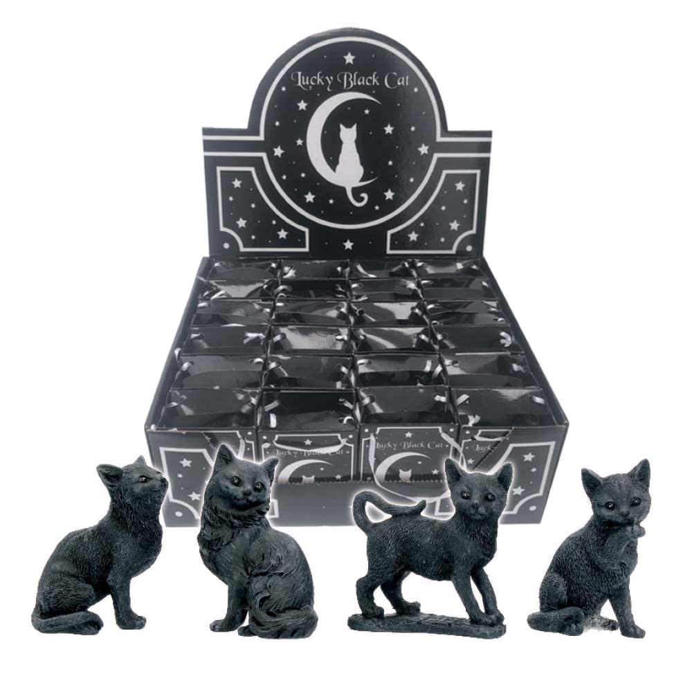 Nemesis Now Lucky Black Cats 9cm (Display of 24), polyresin, U4207M8