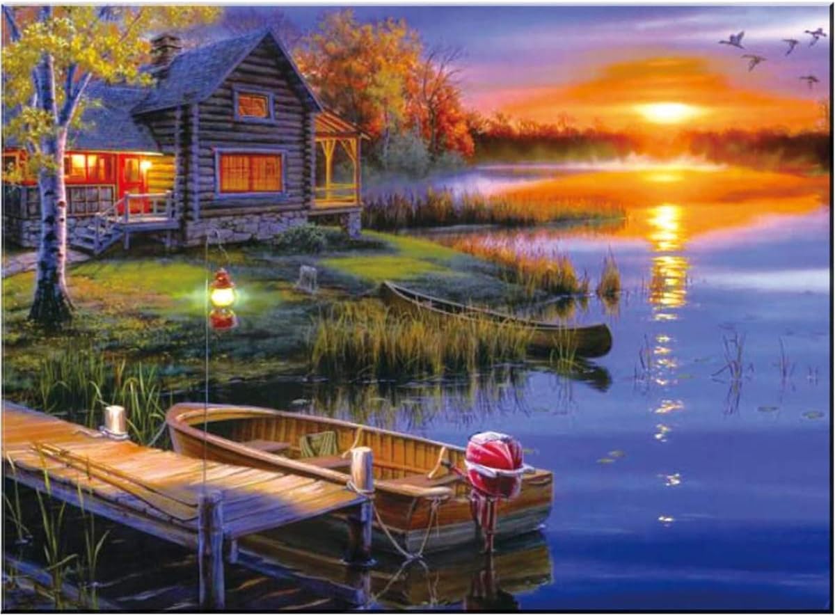 DAYONG DIY Oil Painting Paint by Number Kit for Adult Kids 16x20 Inch, Drawing Colourful Canvas with Brushes Decor Decorations Gifts (Style-4)