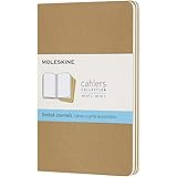 Moleskine Cahier Journal, Soft Cover, Pocket (3.5" x 5.5") Dotted, Kraft Brown, 64 Pages (Set of 3)