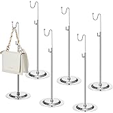 Therwen 6 Pcs Bag Display Stands Purse Display Stand Adjustable Height Handbag Holder for Home Boutique Store Counter Retail(Silver)