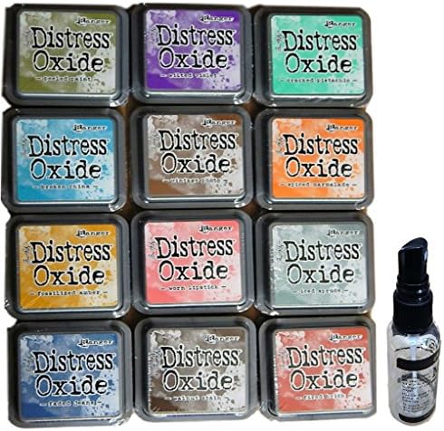 Ranger Tim Holtz Distress Oxide Stamp Pad Bundle With Vinyl Storage Bag And Spray Mister