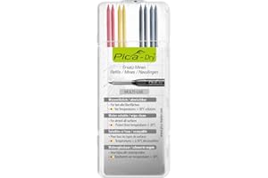 Pica Dry Pencil Refills for 3030 Markers 2 x Red, 2 x Yellow, 4 x Black 4020