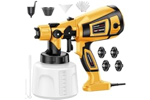 MIRRORZONE Paint Sprayer Tool 800W High Power Electric Spray Paint Gun Easy to Clean for Furniture Cabinets Fence Walls Door Garden Chairs Yellow