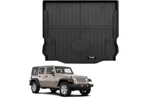 YONUGLI Custom for 2007-2018 Jeep Wrangler JK 4 Door Cargo Mats Trunk Liner All Weather TPE Protection Mat Accessories (for 2007-2018 Jeep Wrangler JK 4 Door)