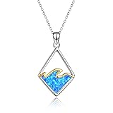 YAFEINI Sterling Silver Ocean Wave Necklace Created