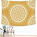 ARFBEAR Bohemian Tapestry, Mandala Hippie Popular Wall Hanging Tapestry Warm Golden Orange Beach Blanket (medium-59 x 51 in)