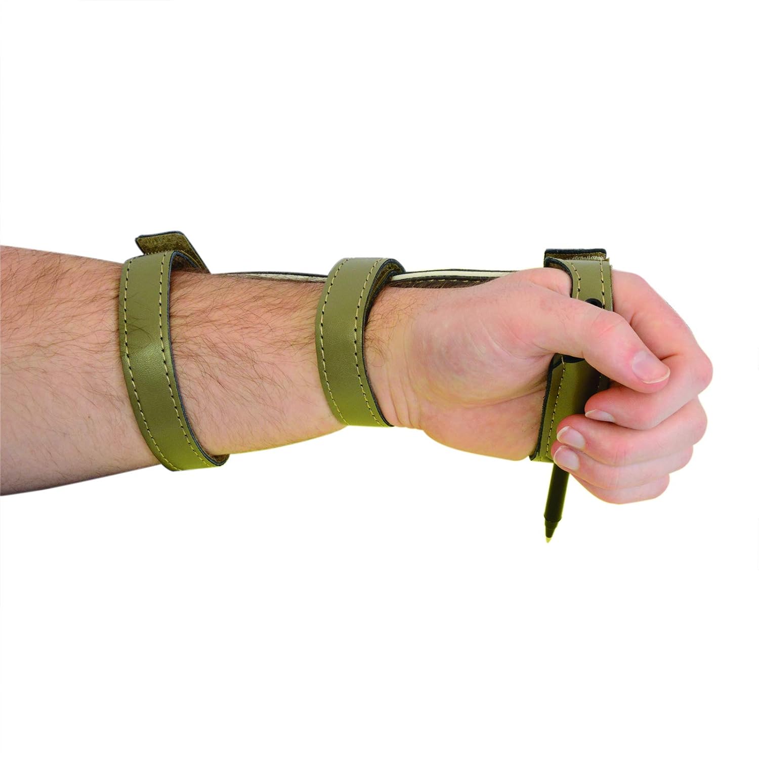Sammons Preston Economy Wrist Support with Utensil Holder Pocket for Left Hand, Leather Covered Metal Wrist Splint & Kitchen Aid for Carpal Tunnel & Hand Injuries, Stabilize Left Wrists, Large 3.5": Industrial & Scientific