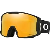 Oakley Line Miner LARGE/MEDIUM Ski Goggles for Men for Women | In Matte Black, FP Black &amp; Navy W Prizm Sapphire. Bonus kit: cleaning spray, cloth, screwdriver &amp; mirror.