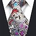 S&W SHLAX&WING Tie Set Men's Necktie Grey Foral Extra Long
