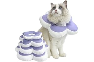 KUDES Cat Cone Collar,Cute Flower Waterproof Elizabethan e Collar for Cat and Small Dog Anti-Bite Lick Wound Healing Protective Neck Cone After Surgery Recovery Collar for Small Pets,All-Season Style