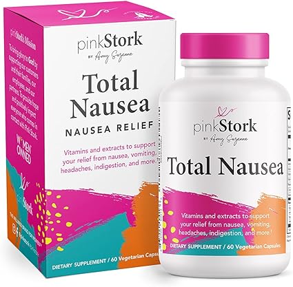 Amazon Com Pink Stork Total Nausea Morning Sickness Relief For Pregnant Women Nausea Relief Supplement With Vitamin B12 Ginger To Reduce Dizziness Motion Sickness Women Owned 60 Capsules Health Personal Care