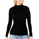 MERIWOOL Womens Base Layer 100% Merino Wool Midweight 250g Half Zip Sweater for Women
