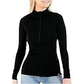MERIWOOL Womens Base Layer 100% Merino Wool Midweight 250g Half Zip Sweater for Women