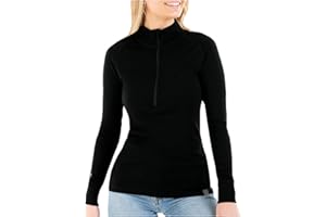 MERIWOOL Womens Base Layer 100% Merino Wool Midweight 250g Half Zip Sweater for Women