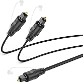 MEIRIYFA Digital Optical Splitter Adapter Cable 1 in 2 Out, Toslink Digital Fiber Optic Audio Splitter 1 Male Input 2 Male Output Cable for Home Theater,TV,Receiver,Sound Bar - 1M