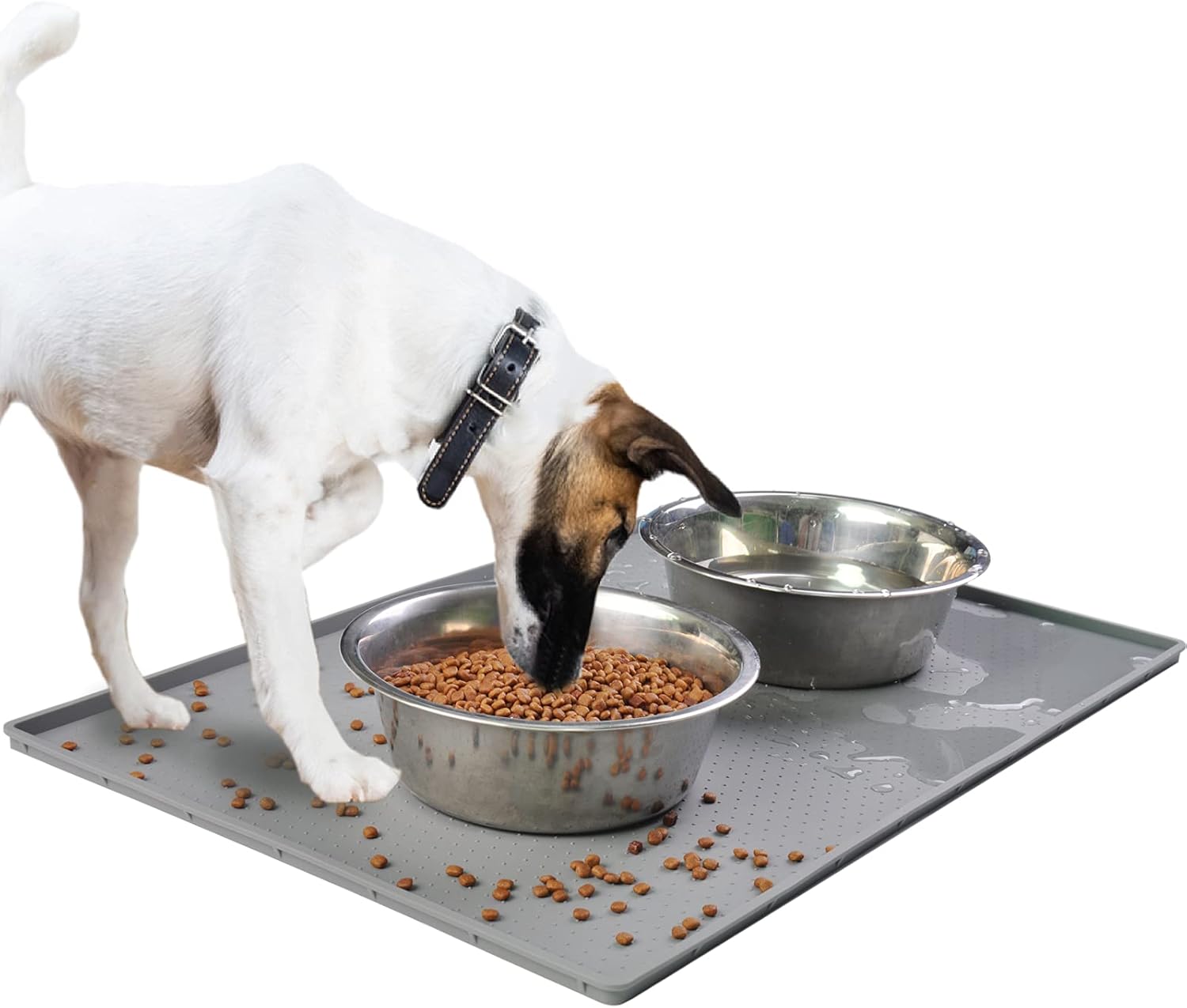 Mofason Pet Food Mat Waterproof Dog Mat 24”x16” Large – 0.5” inch Raised Edge, Dog Cat Silicone Feeding Placemat Water Bowl Tray for Floors, Nonslip Washable Dog Mat for Food and Water: Pet Supplies