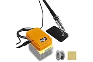 60W Cordless Soldering Iron Station for Dewalt 20V, TEPULAS Electric Digital Soldering Station with Stand, Fast Heating Up, °C/°F Conversion, for DIY, Appliance Repair, Watch Repair and Wire Welding