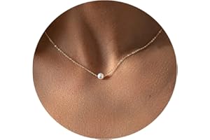 MKALAN Pearl Necklaces for Women,14K Real Gold Plated Dainty Cute Pearl Necklace for Women Handmade Pearl Chain Necklace Everyday Jewelry Gift