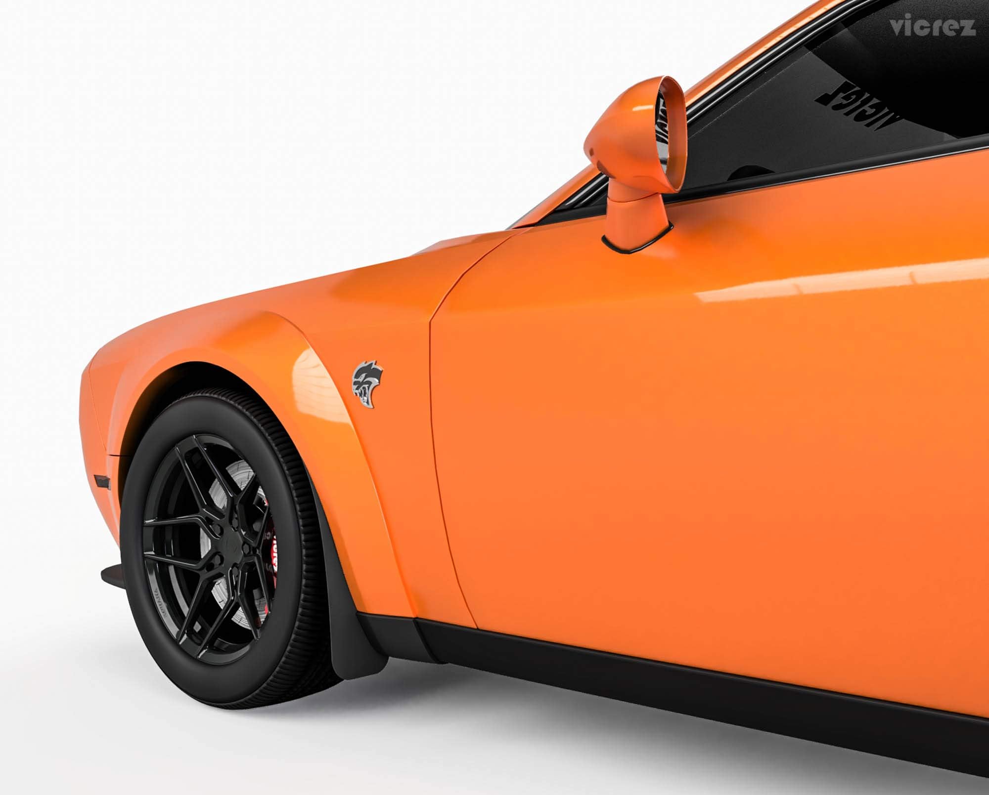 VicrezMud Flaps Front vz101505 | Dodge Challenger 2008-2019 Widebody