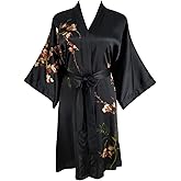 Ledamon Women's 100% Silk Kimono Short Robe
