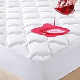 Waterproof Mattress Protector Twin Size, 6''-21'' Deep Pocket Fitted Quilted Mattress Pad Cover, Breathable, Hollow Cotton Al