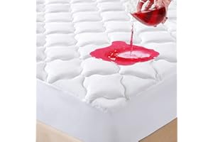 JamRest Waterproof Mattress Protector Twin XL Size, 6''-21'' Deep Pocket Fitted Quilted Mattress Pad Cover, Breathable Hollow Cotton Mattress Cover
