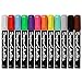 SuperChalks Multi Coloured Liquid Chalk Markers (12 Pack) - 4mm Reversible Tip - AKA Wet Erase Liquid Chalk Window Glass Pens
