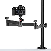 ULANZI Camera Desk Mount Stand with Flexible Arm, Overhead Mount, Articulated Arm with 360° Rotatable Ball Head, Aluminum Desk Mounting Stand for Ring Light/DSLR Camera/Webcam/Panel Light