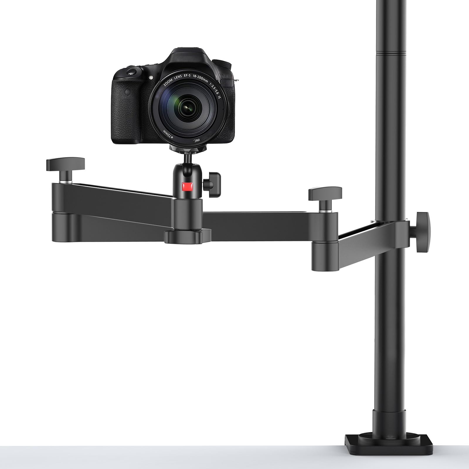 Photo 1 of ULANZI Camera Desk Mount Stand with Flexible Arm, Overhead Mount, Articulated Arm with 360° Rotatable Ball Head, Aluminum Desk Mounting Stand for Ring Light/DSLR Camera/Webcam/Panel Light