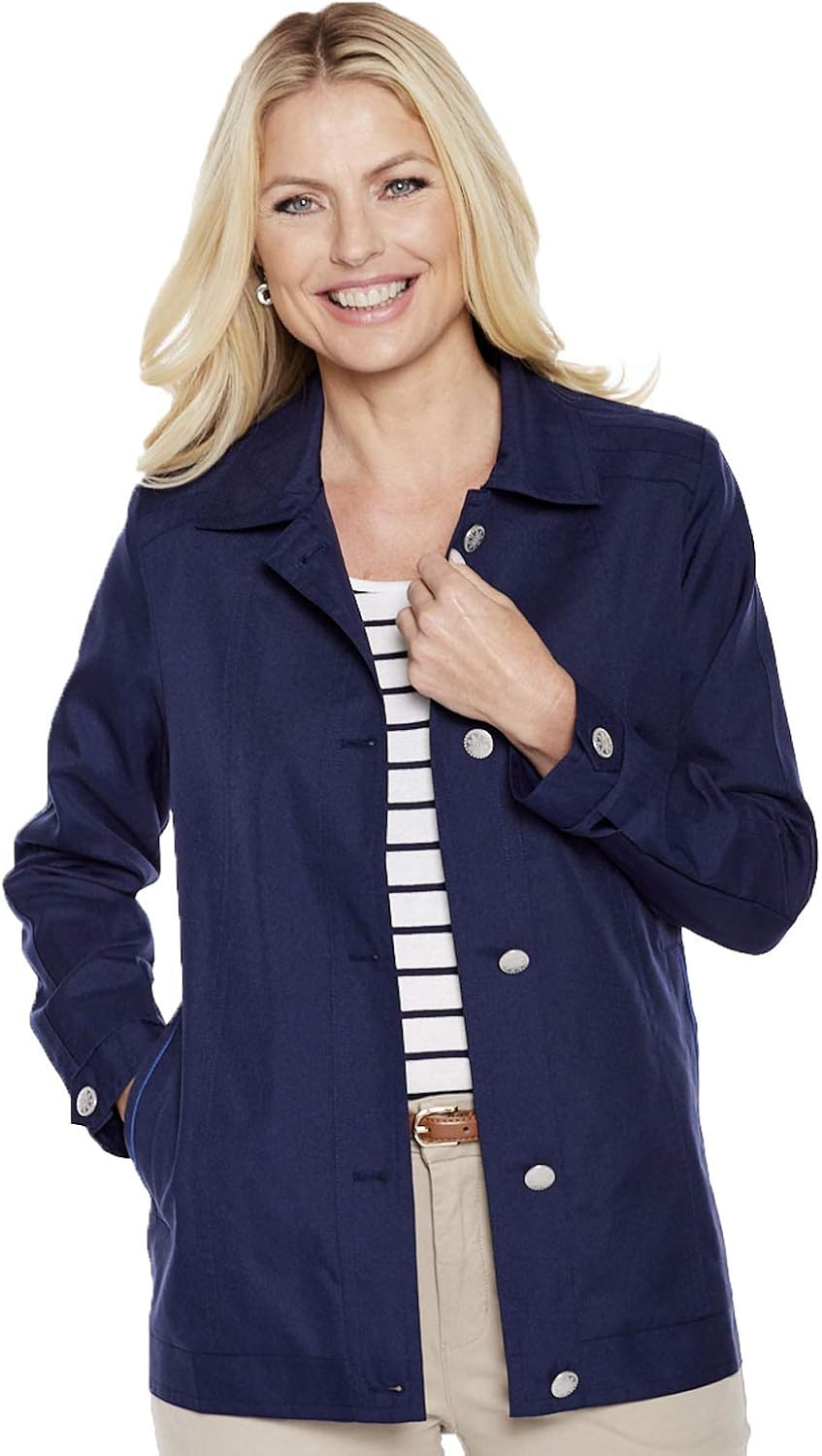 Ladies Womens Blouson Style Lightweight Jacket Coat with Piping Amazon
