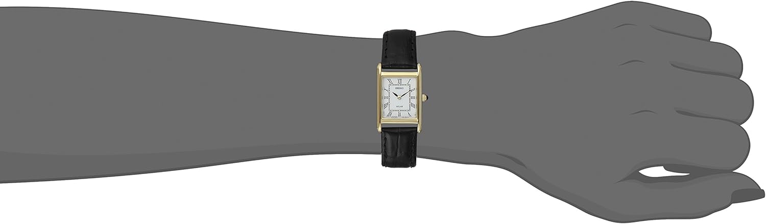 seiko watch women's black leather strap
