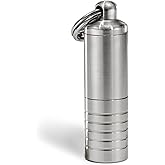 Cielo Pill Holders - Slim Dual Chamber Keychain Pill Holder, Made in USA, Stainless Steel Pill Keychain Container, Waterproof