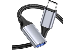 USB Female to C Male Cable (1M/3.3 FT), OTG Cable Type C Male to USB A Female Compatible with MacBook Pro/Air, iPhone 17 Pro 