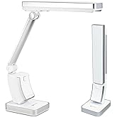 OttLite 13-Watt Slimline CFL Task Lamp, White | Articulating Shade and Shaft | Folds Flat When Not in Use | OttLite CFL Tube Included, 10,000-Hour Life
