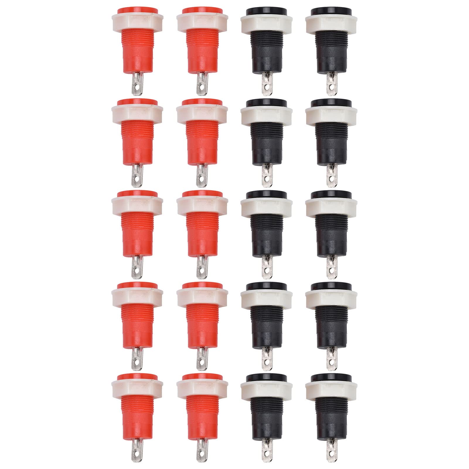 Hyuduo Black And Red Banana Female Jack Socket - 4Mm Banana Female Connector Panel/Chassis Mount Soldering Type (10 Pack),Terminals