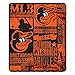 MLB Baltimore Orioles Strength 50-inch by 60-inch Printed Fleece Throw, Orange