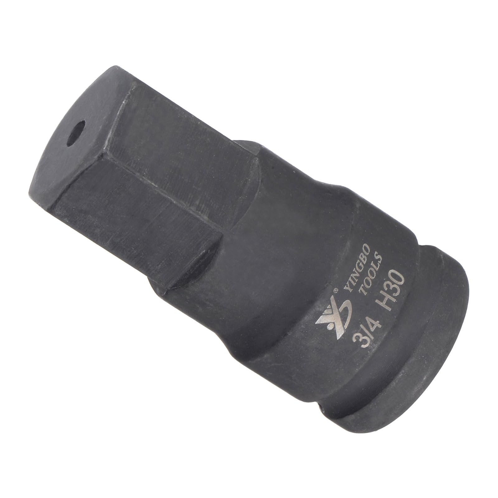 CoCud Impact Hex Bit Socket, 30mm Hex Bit 3/4" Square Drive 80mm Length, CR-MO Chamfer Design Pin Hole Metric Hex Socket - (Applications: for Automotive Electric Repair)